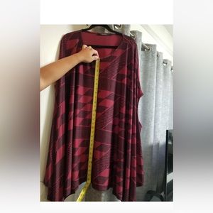 Manaola Maroon & Black Shoulder-Puka (Kipuka) Poncho style dress/blouse/top